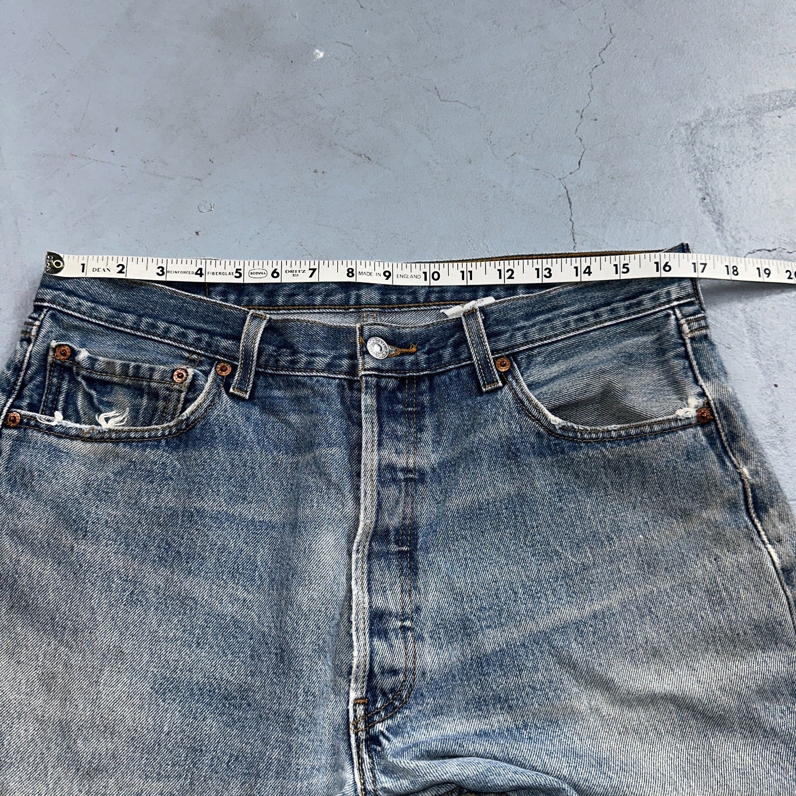 Levis 501 Vintage Y2K 90s XX Straight Leg Jeans Blue Light Wash 36x34 Act 33x30