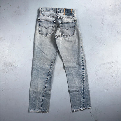 Levis 501 Vintage 80s Redline Selvedge USA XX Jeans Light Wash 27x34 Act 25x29