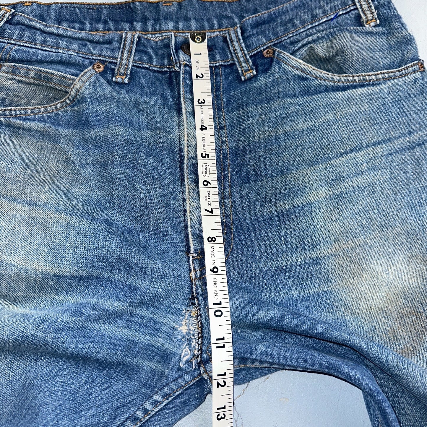 Levis 517 Vintage 90s Canada Orange Tab Bootcut Flare Blue Worn Jeans Act 33x30