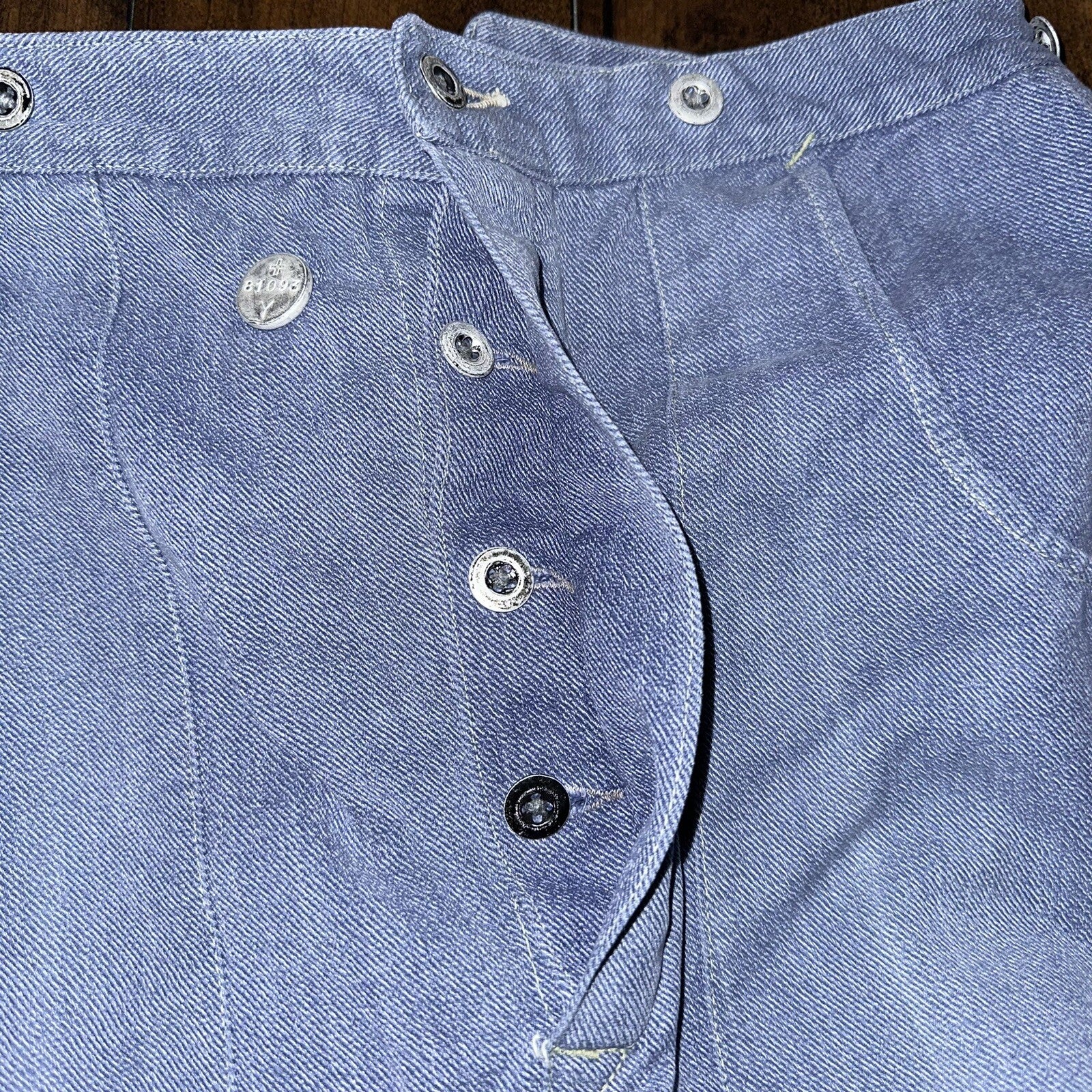 WWII Buckle Back Denim Pants Jeans Button Fly Swiss Rare Selvedge Redline 40s