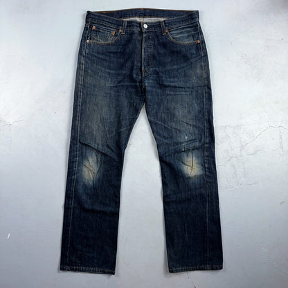 Levis 501 Vintage Y2K XX Straight Leg Jeans Blue Dark Wash 34x32 Act 35x31