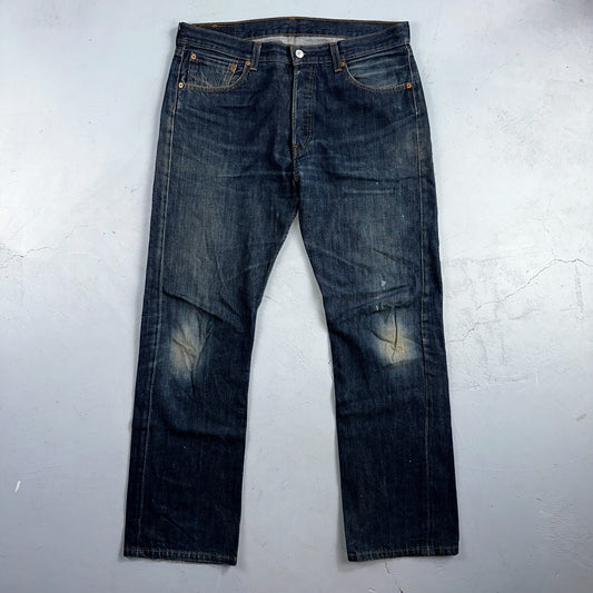 Levis 501 Vintage Y2K XX Straight Leg Jeans Blue Dark Wash 34x32 Act 35x31