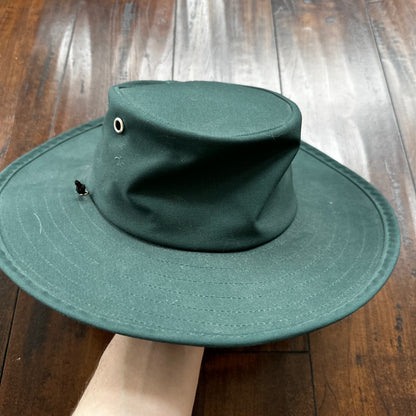 Vintage Summer Club Wide Brim Hat Australia Chin Strap Beach Sun Boho Green Hike