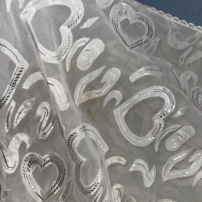 VTG 1970s Chico Lingerie Slip Dress Sleepwear Full Sweep Nightgown Lace Hearts