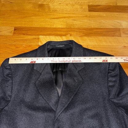 Silver Cloud Mens Coat 44R Black Cashmere Blend Italy Peacoat Jacket Long Winter