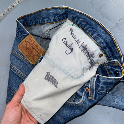 Levis 501 Vintage 90s USA XX Straight Leg Jeans Blue Light Wash 34x36 Act 32x30