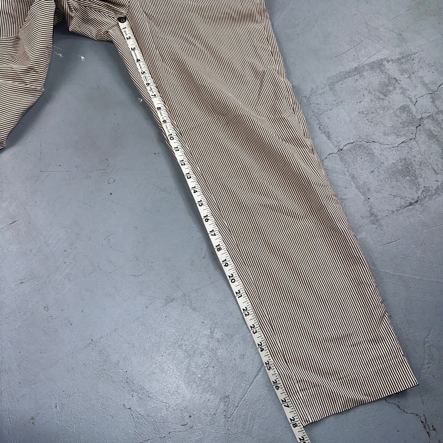 GRACE Brown & White Striped Casual Pants Cropped Size 4 Y2K VTG Cotton Nylon