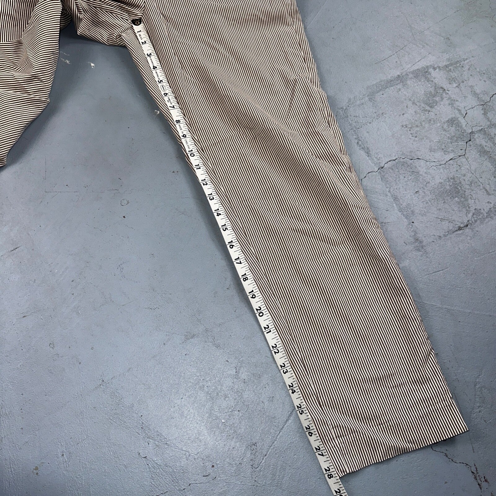 GRACE Brown & White Striped Casual Pants Cropped Size 4 Y2K VTG Cotton Nylon
