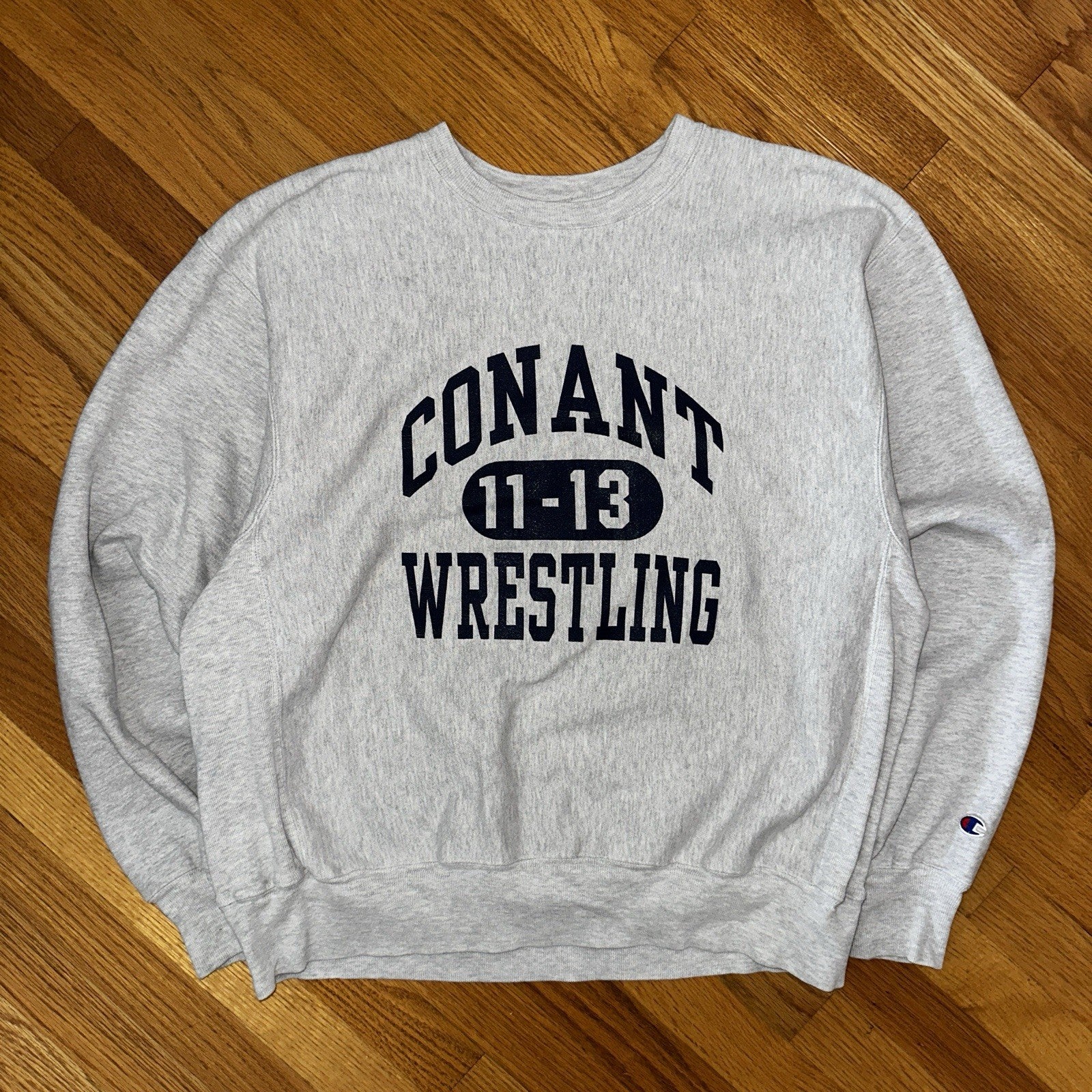 Champion Reverse Weave Vintage Wrestling Conant Sweatshirt L Y2K Gray Crewneck