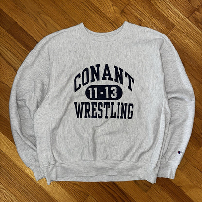 Champion Reverse Weave Vintage Wrestling Conant Sweatshirt L Y2K Gray Crewneck