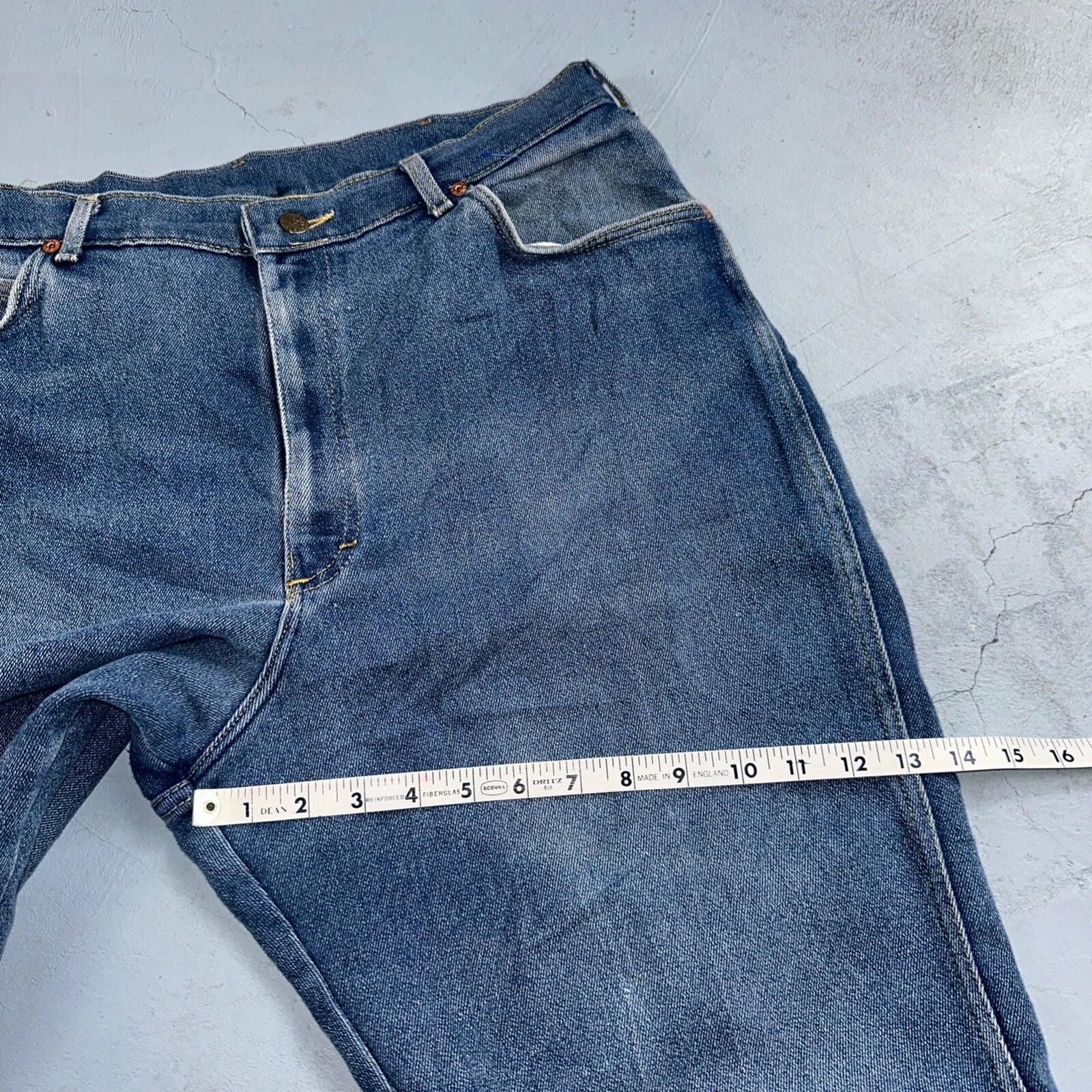 Lee VTG 80 Riders Denim Boot Cut Flare Jeans USA 34x31 Med Wash Cowboy 1980s