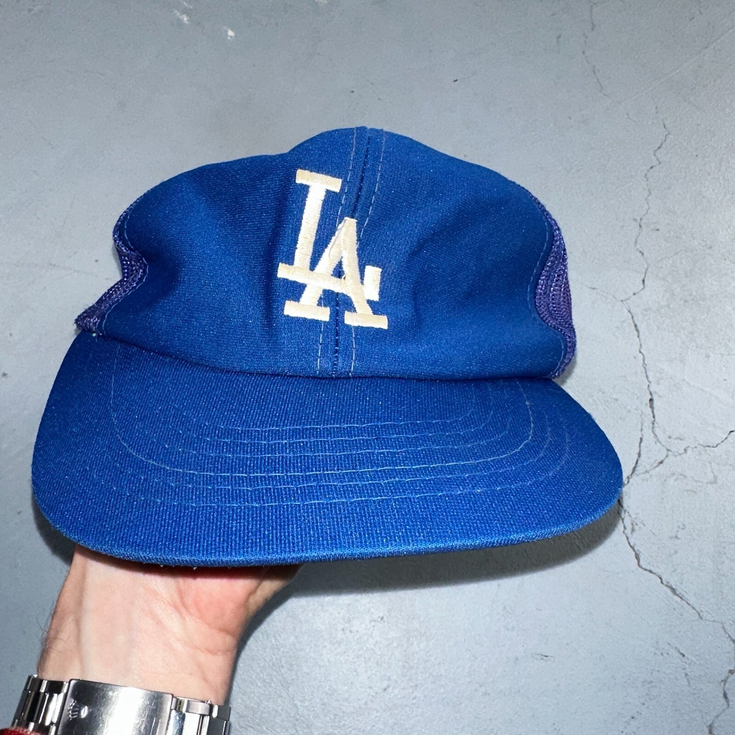 Los Angeles Dodgers VTG Hat Cap Snapback 80s MLB Mesh Green Trucker Blue LA