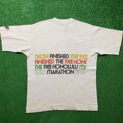 Vintage Nike T Shirt USA Rare Jordan 1981 Finisher Honolulu 80s Japan Geisha