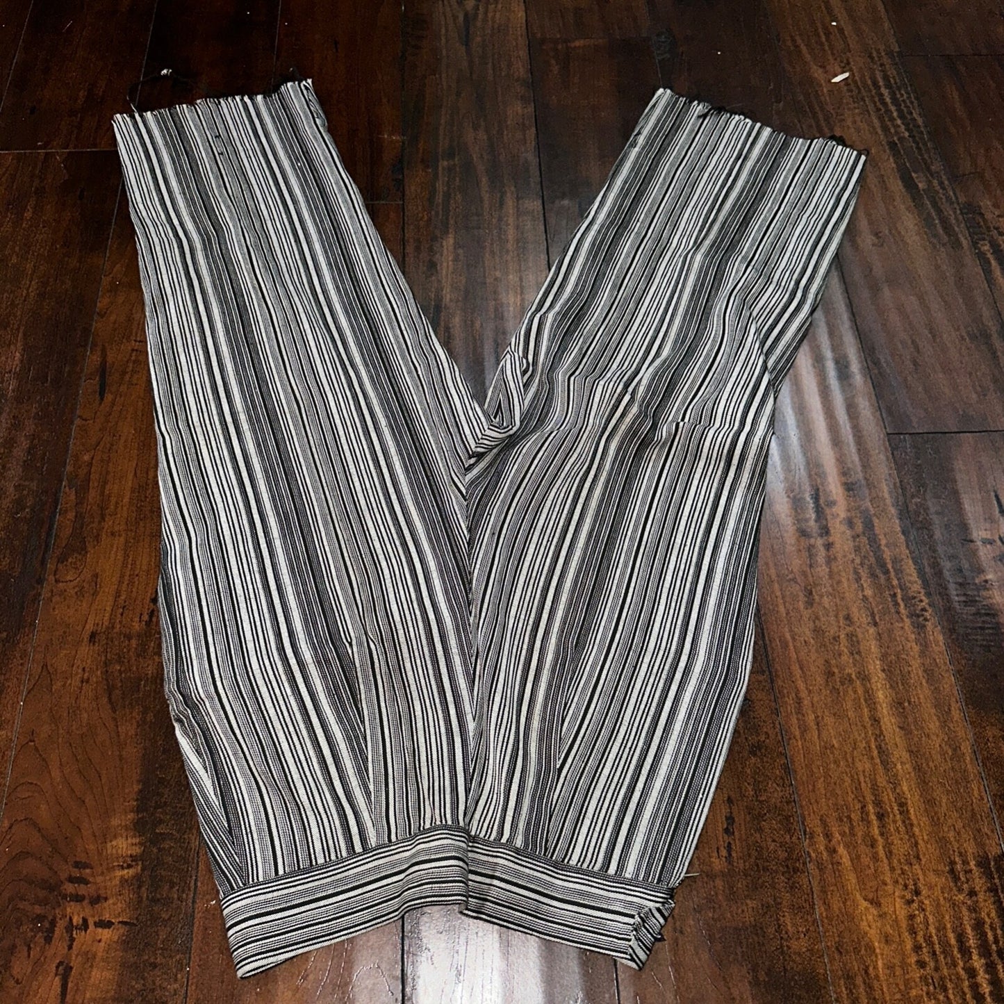 Vintage USA Rockabilly Womens Dress Pants 60s 70s Top Bottom Capri Striped 24x20