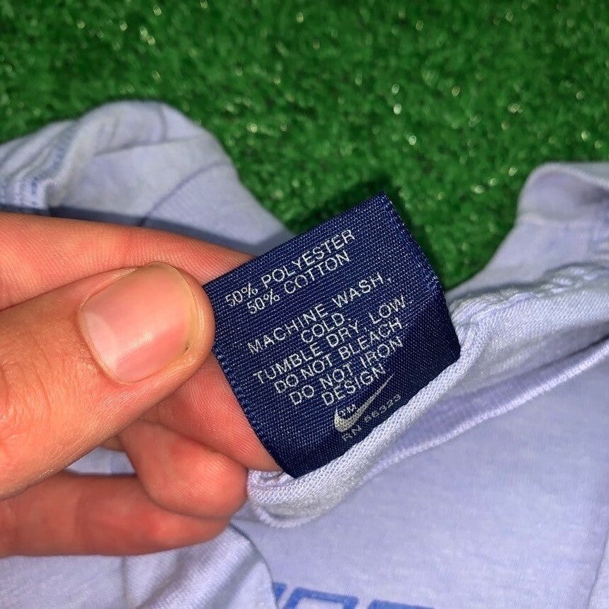 Nike Vintage T Shirt USA Rare Womens LGBTQ Rainbow Running Blue Tag 80s Swoosh