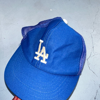 Los Angeles Dodgers VTG Hat Cap Snapback 80s MLB Mesh Green Trucker Blue LA