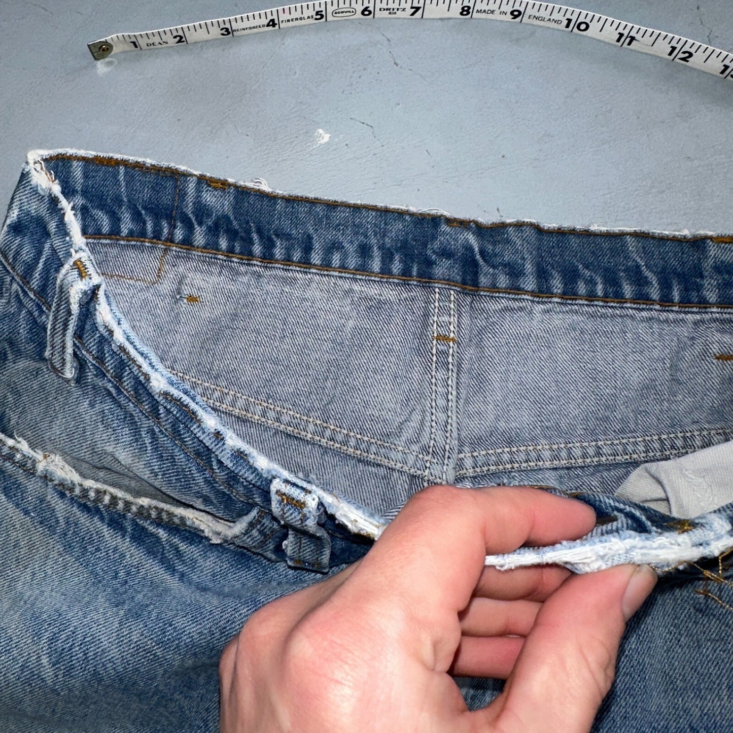 Levis 517 Vintage 80s USA Orange Tab Bootcut Flare Blue Worn Jeans Act 34x27