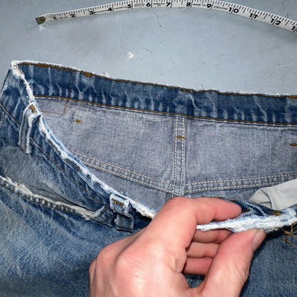 Levis 517 Vintage 80s USA Orange Tab Bootcut Flare Blue Worn Jeans Act 34x27