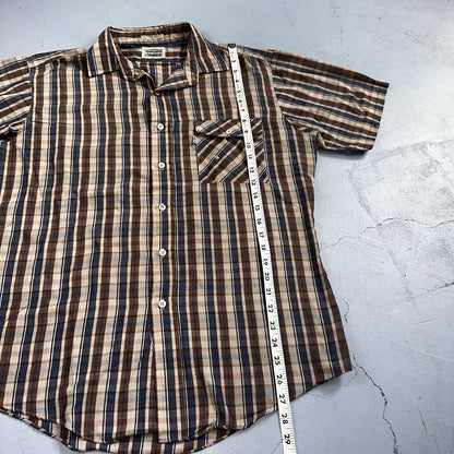 Levis VTG 1980s Button Shirt Mens L Plaid 80s Cowboy Shirt Korea Short Sleeve