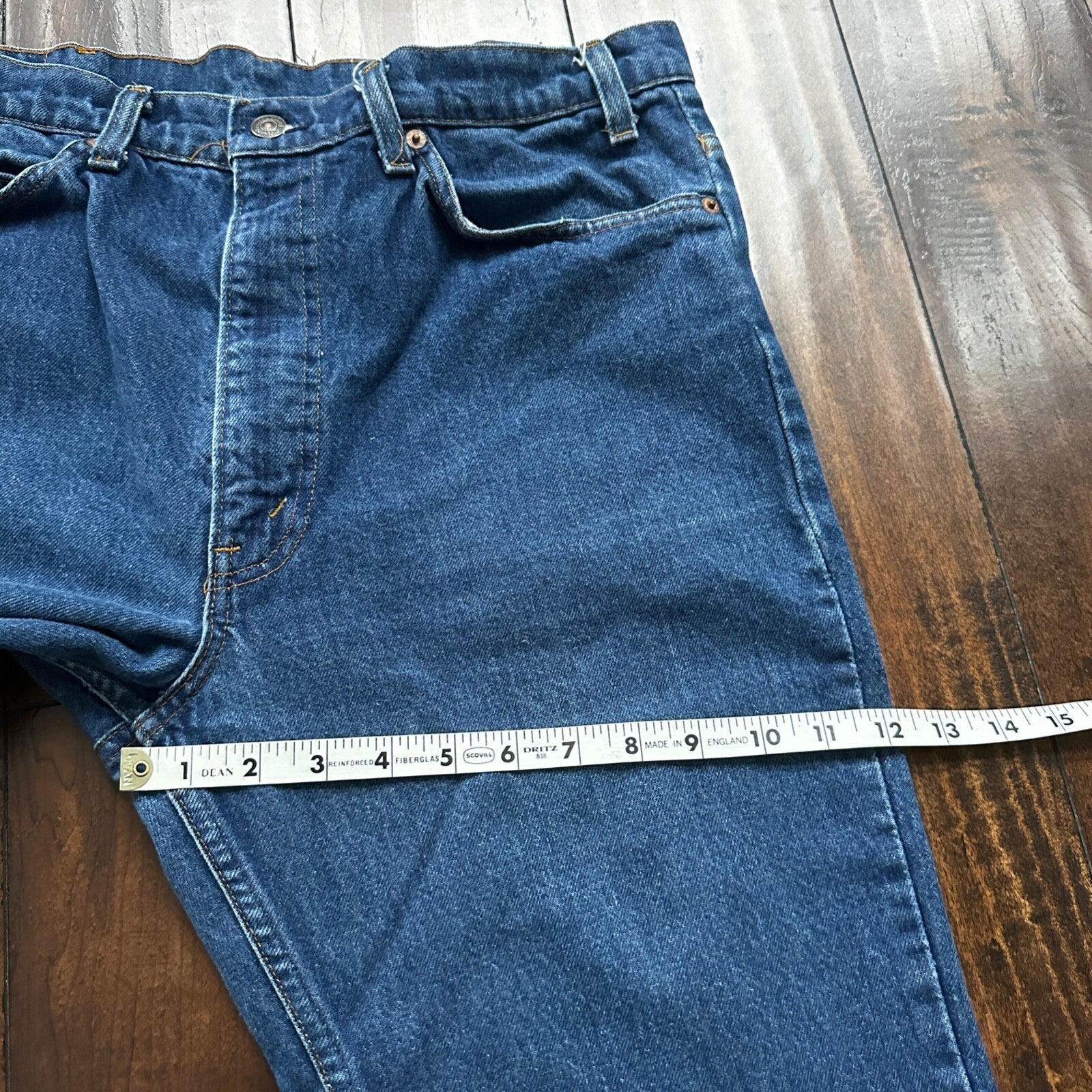 Vintage 80s Levis 646 Boot Flare Orange Tab 36x36 USA Blue Jeans 501 Act 33x34