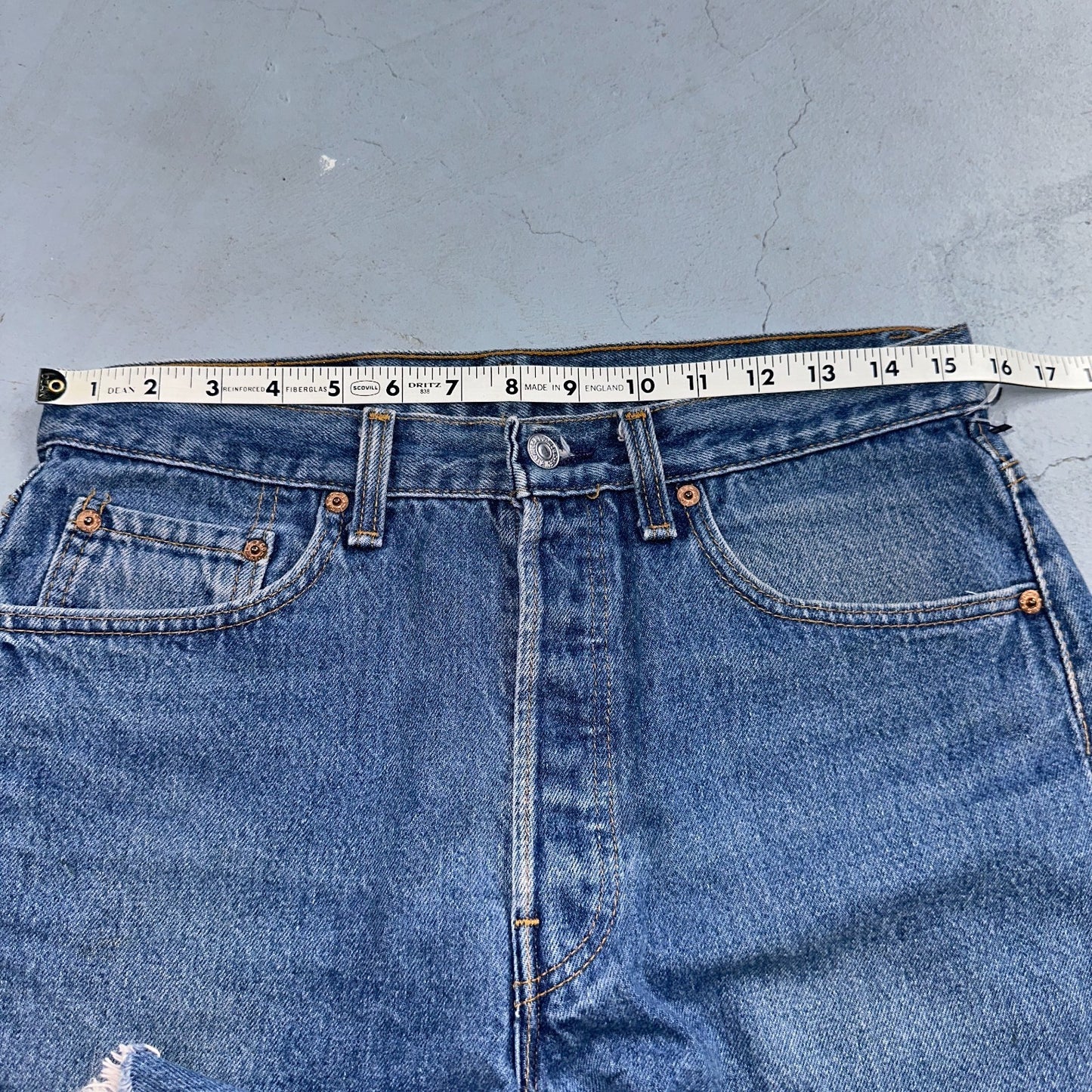 Levis 501 Vintage 80s USA XX Shorts Cut Off Blue Light Wash 32x32 Act 31x6