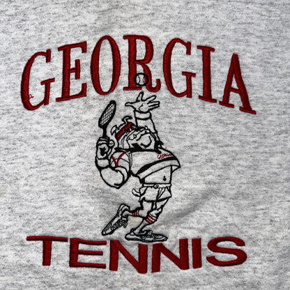 Georgia Tennis Bulldogs Sweatshirt Mens XL Lee Gray Red Pullover Cotton 90s USA