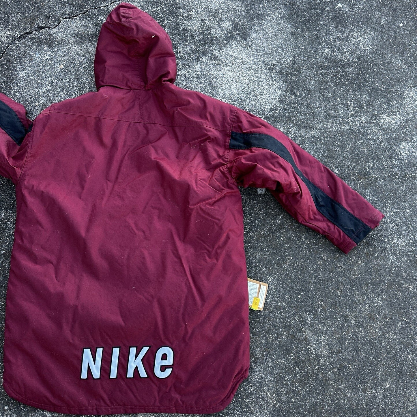 VTG 90s Nike Team Sports Logo Spellout Coat Jacket Parka Men’s M 1990s Red
