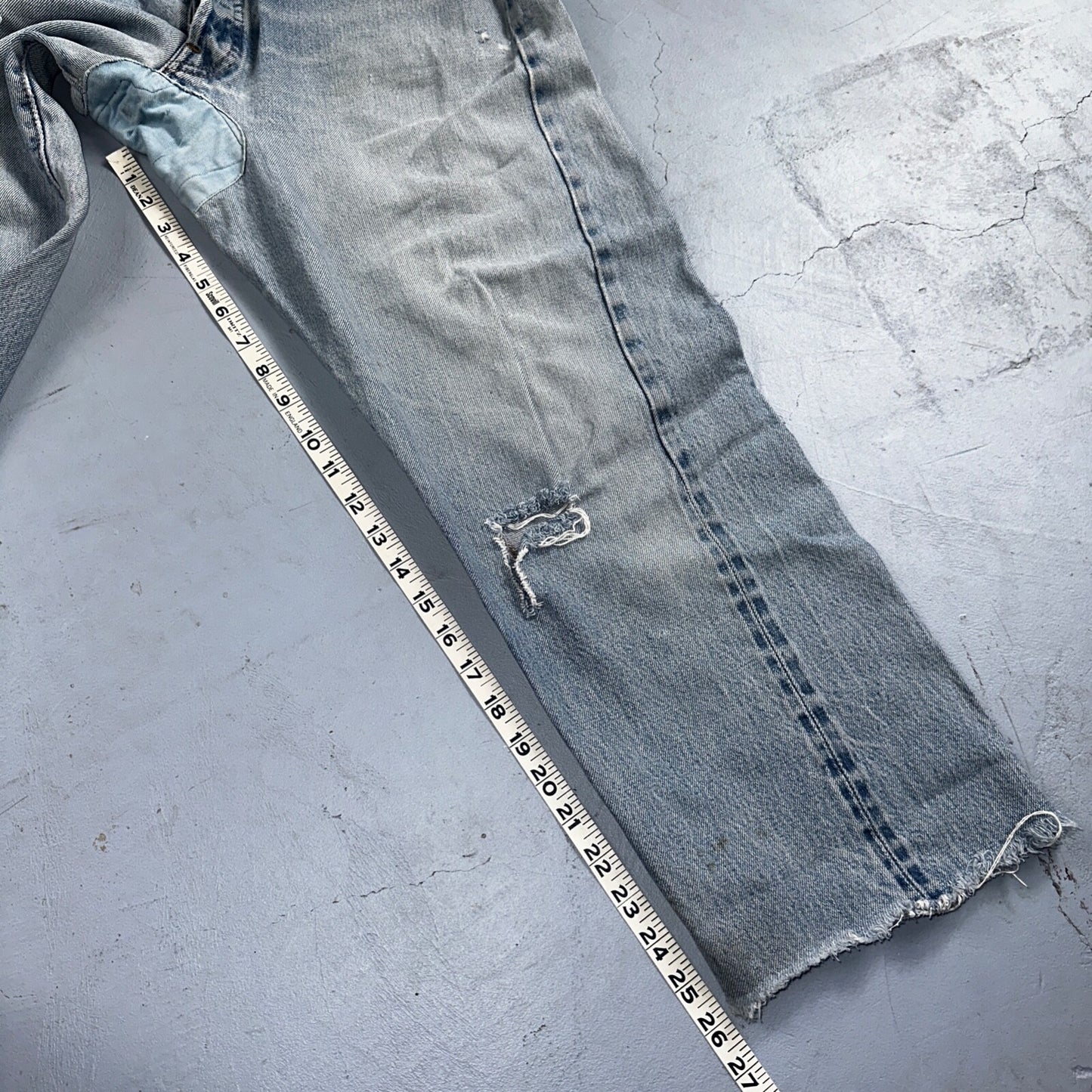 Levis 501 Vintage 80s Redline Selvedge USA XX Jeans Thrashed 36x30 Act 33x26