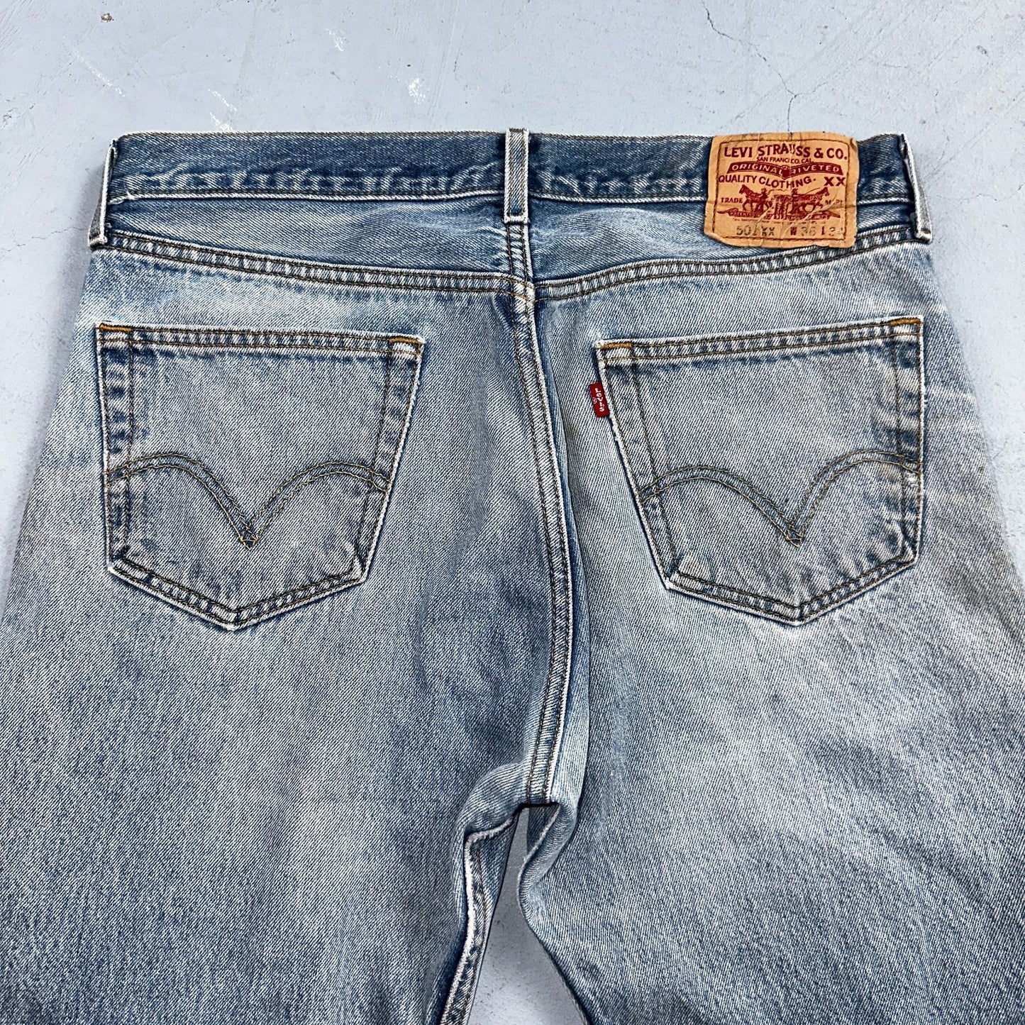 Levis 501 Vintage Y2K 90s XX Straight Leg Jeans Blue Light Wash 36x34 Act 33x30