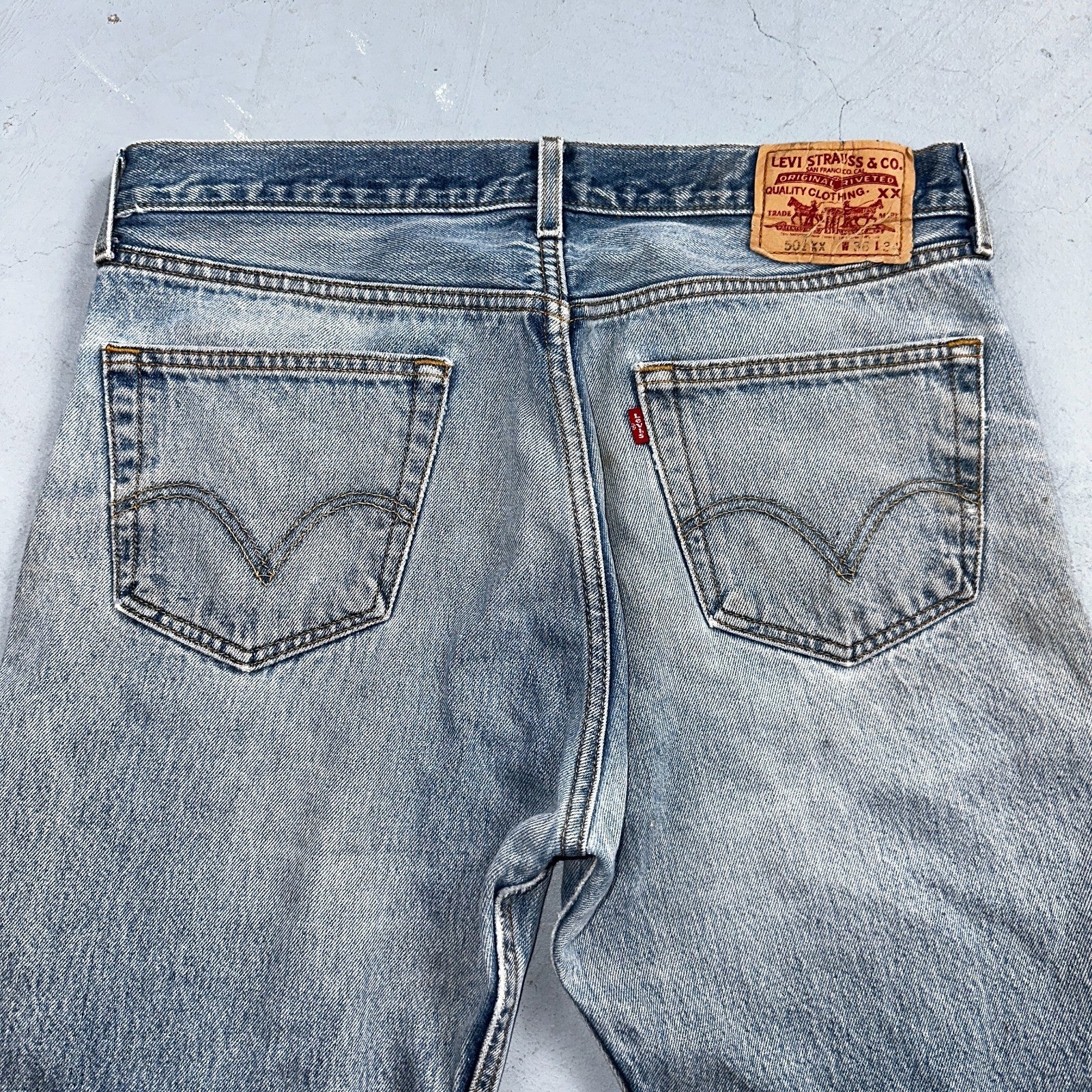 Levis 501 Vintage Y2K 90s XX Straight Leg Jeans Blue Light Wash 36x34 Act 33x30