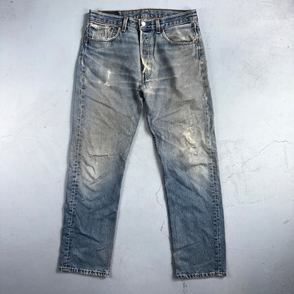 Levis 501 Vintage 90s USA XX Straight Leg Jeans Blue Med Wash 33x32 Act 32x30