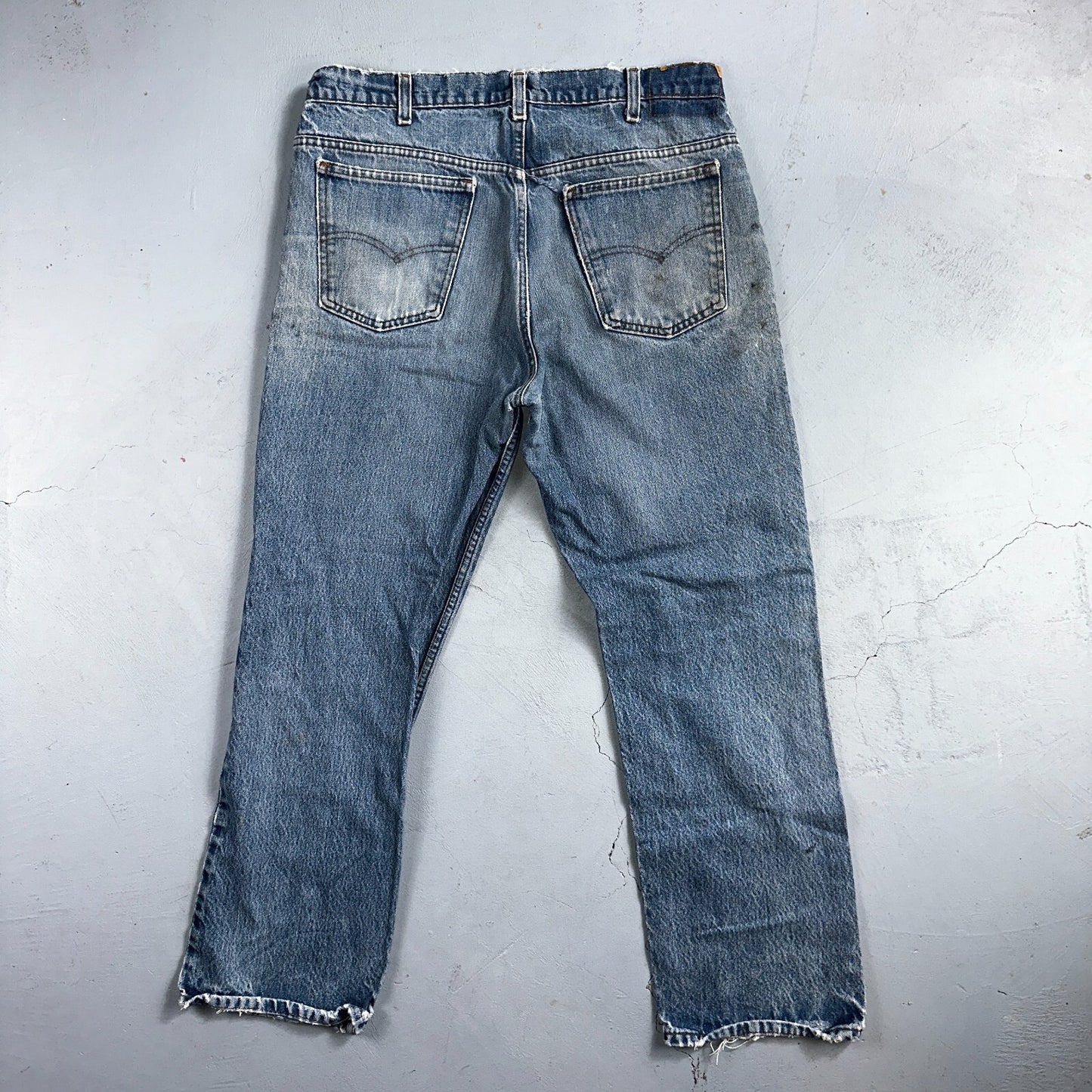 Levis 517 Vintage 80s USA Orange Tab Bootcut Flare Blue Worn Jeans Act 34x27