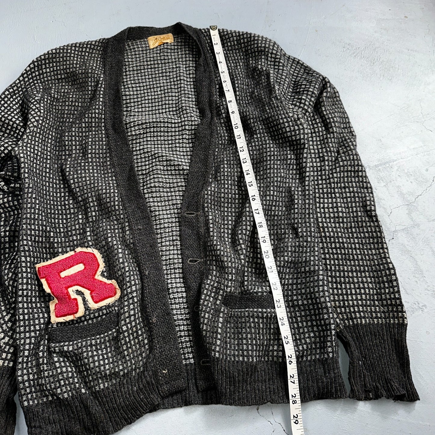 VTG Jantzen Textured Cardigan Adult XL Sweater 1950s Rockabilly No Buttons R