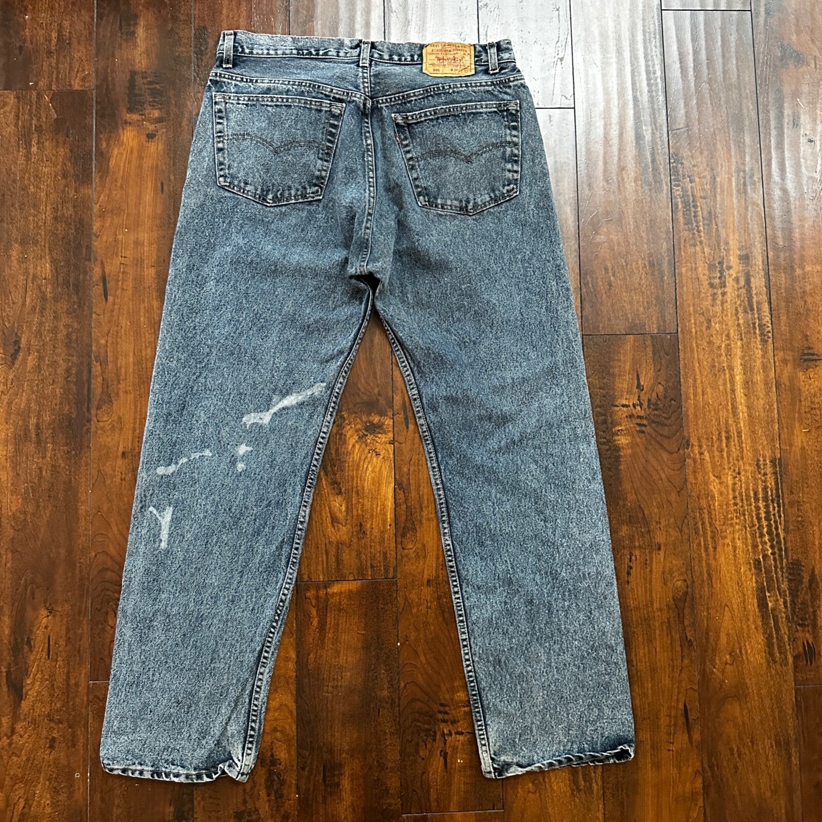 VTG 90s Levis 501 Button Fly 38x32 USA Tag Jeans Straight Wash Blue XX Act 34x30