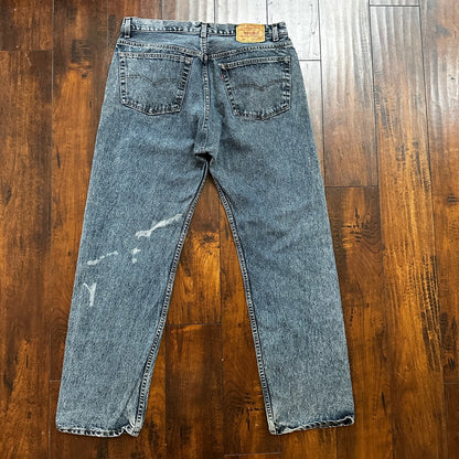 VTG 90s Levis 501 Button Fly 38x32 USA Tag Jeans Straight Wash Blue XX Act 34x30