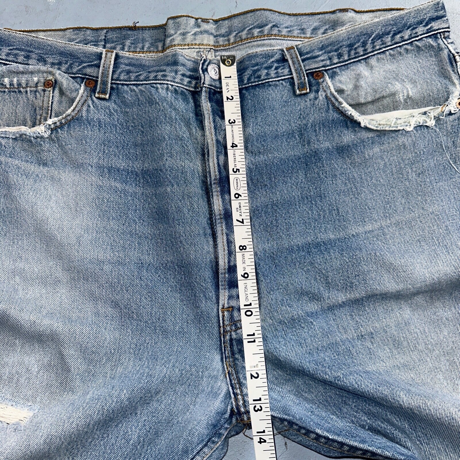 Levis 501 Vintage 90s USA XX Straight Leg Jeans Blue Light Wash 42x30 Act 41x26