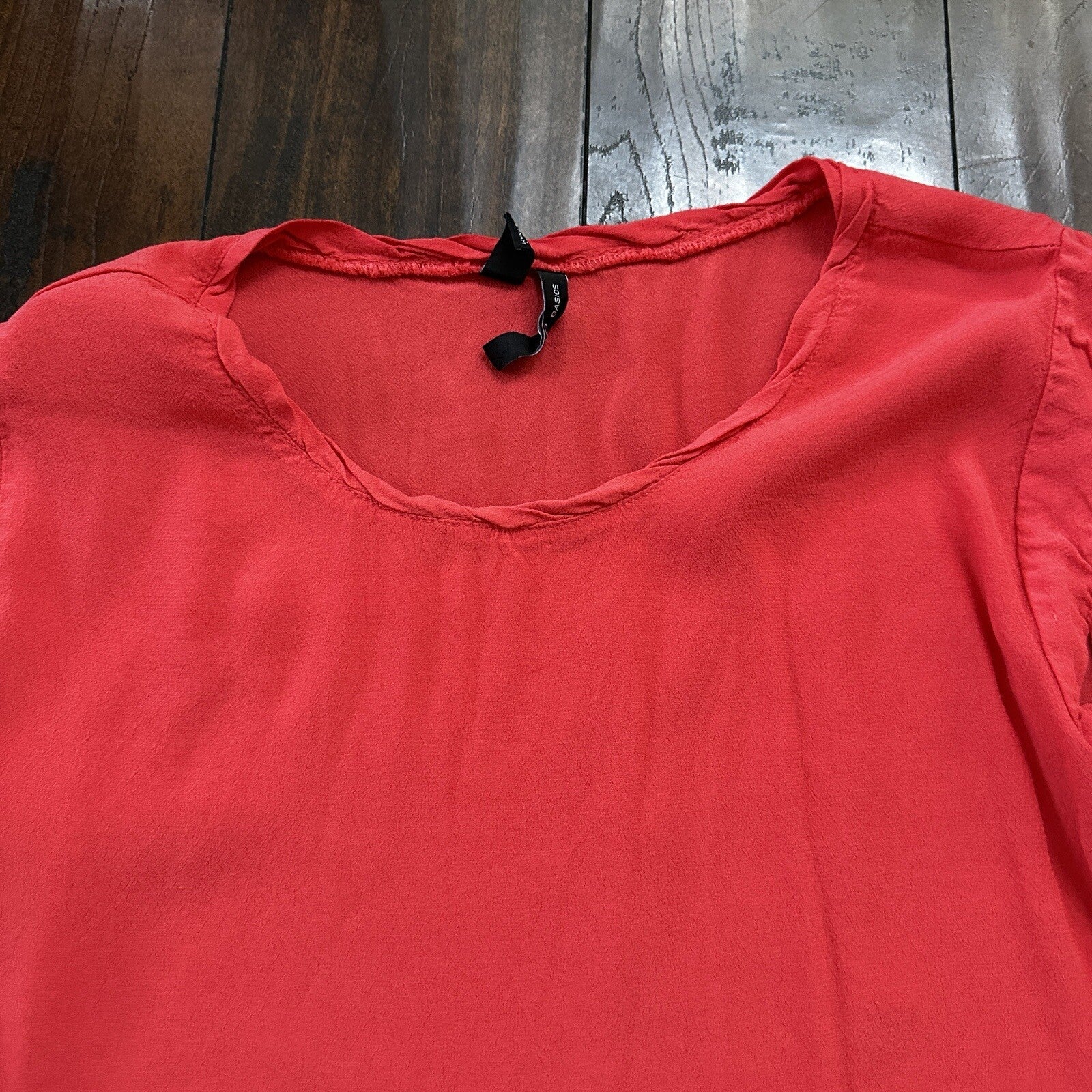 Mango MNG Shirt Womens Small Red Coral Sleeveless Simple T