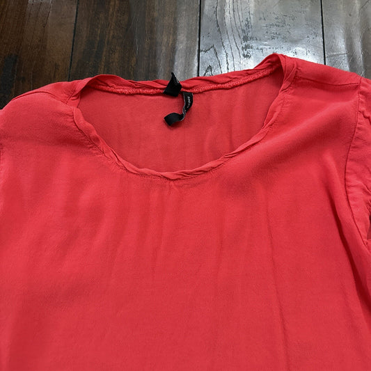 Mango MNG Shirt Womens Small Red Coral Sleeveless Simple T