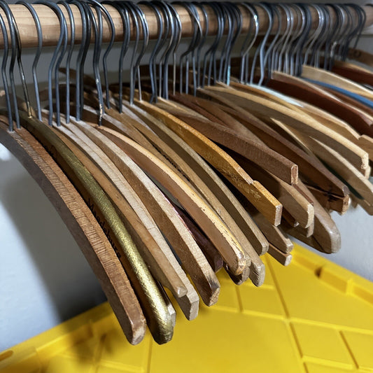 Vintage USA Wood Clothing Hangers Ads Dry Cleaners Laundry 1940s-60s ONLY ONE!