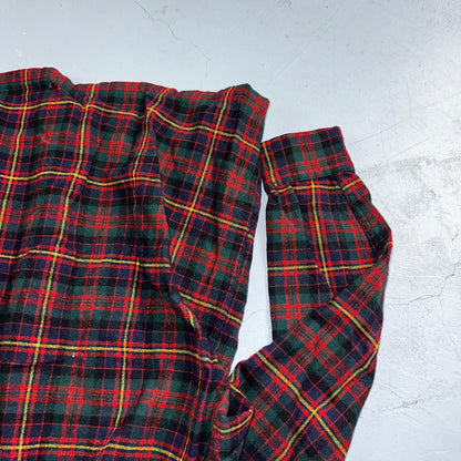 Pendleton 100% Virgin Wool Button Up Plaid Flannel Shirt Board VTG Thrashed 70s