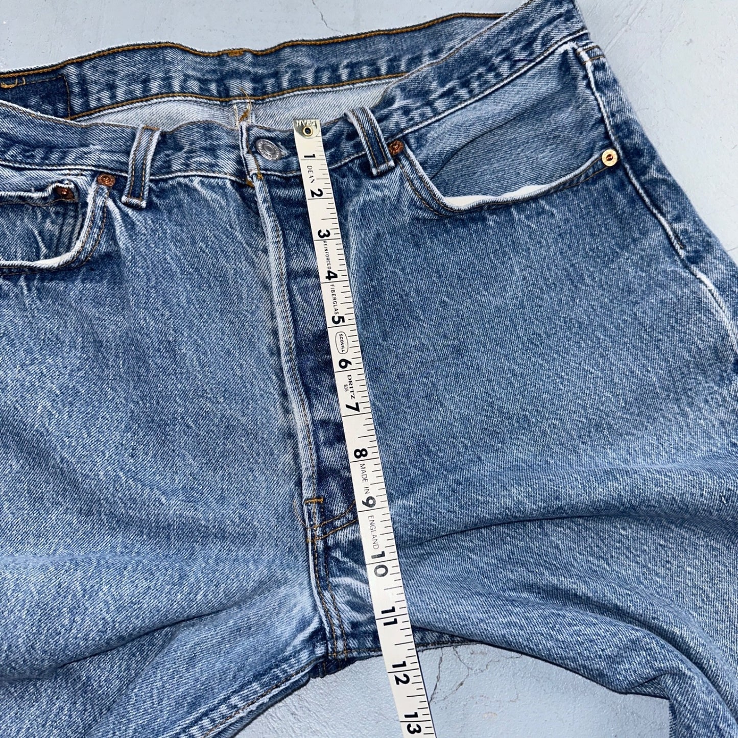 Levis 501 Vintage 90s USA XX Straight Leg Jeans Blue Light Wash 35x34 Act 33x31