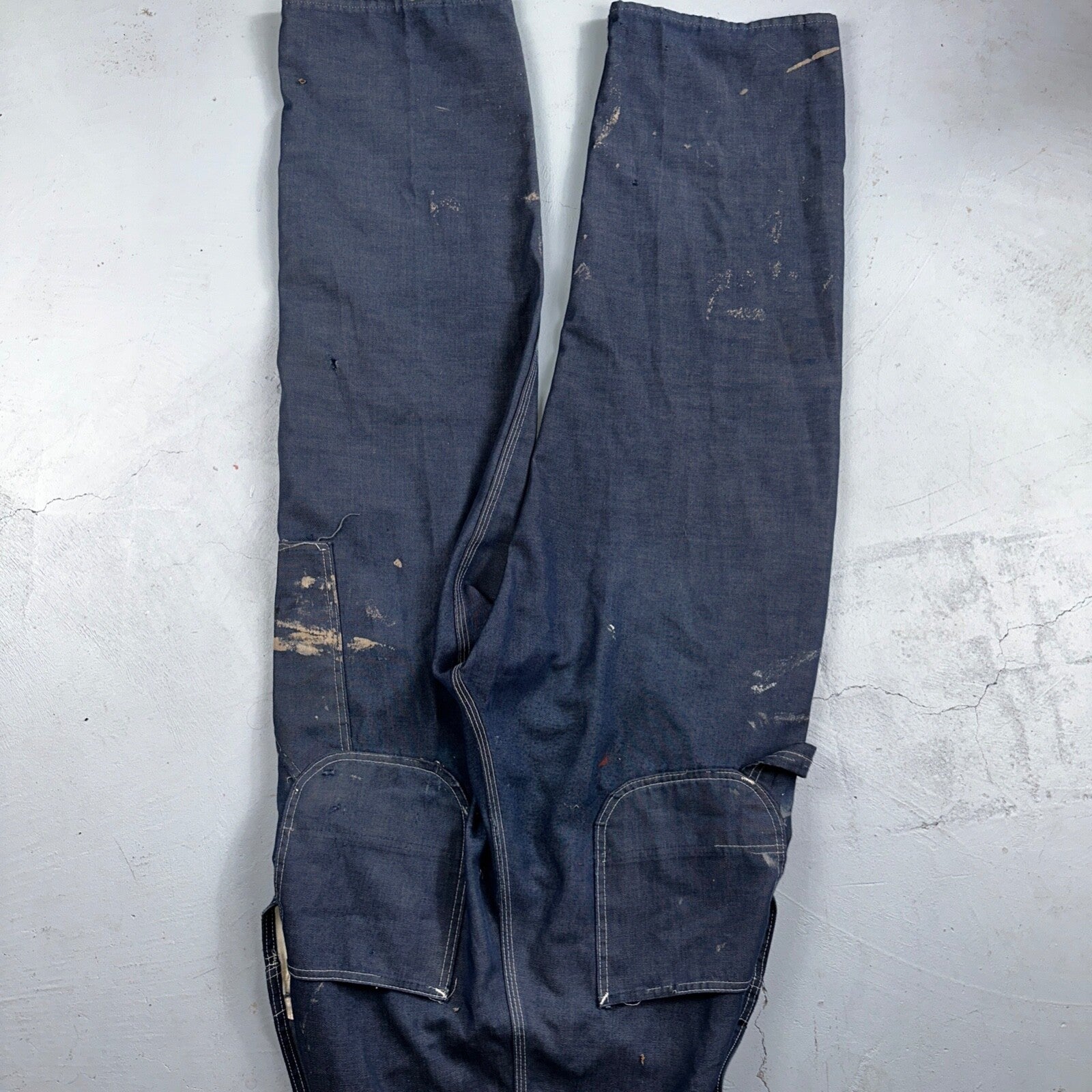 Vintage Sears Sanforized Denim Union Made Blue Jean Bib Overalls 36x28 60s