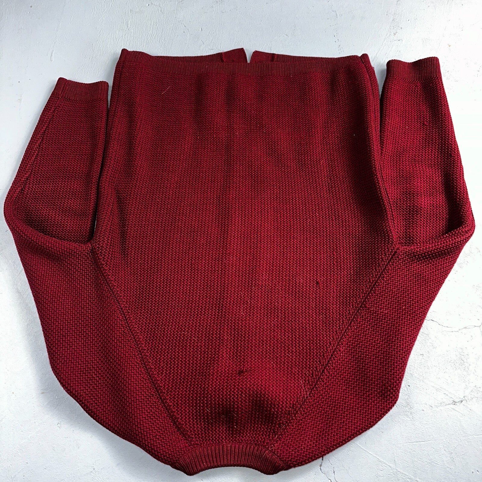 Meister Sweater M Women’s Wool Austria Pullover Red V Neck Vintage Cardigan 60s