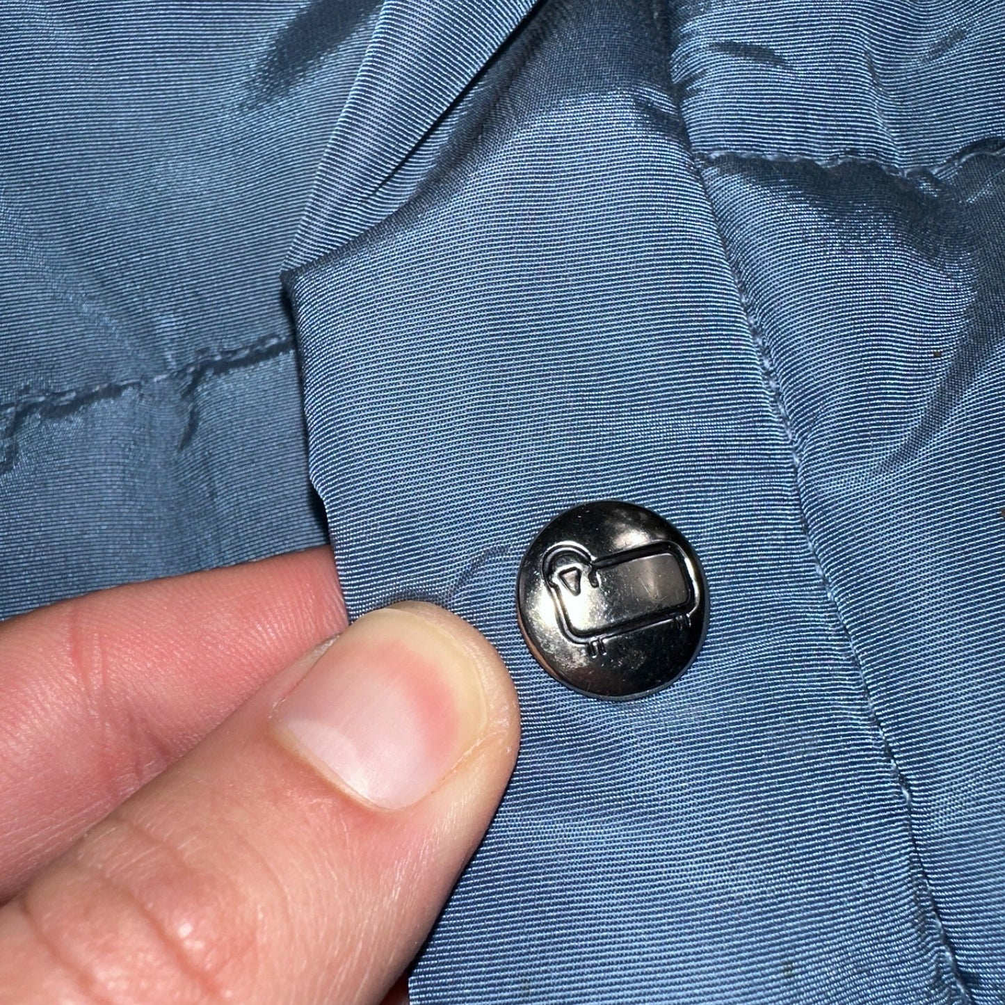 Woolrich VTG Vest Mens L Baby Blue Puffer Down Quilted Snap Up Made In USA 80s