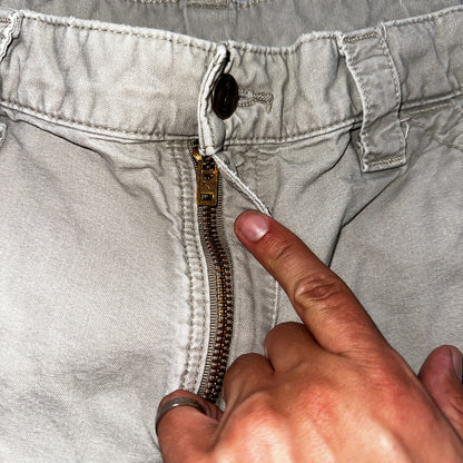 Carhartt B147 Shorts Mens 34 Tan Canvas Carpenter Cargo Work Worn Tan khaki