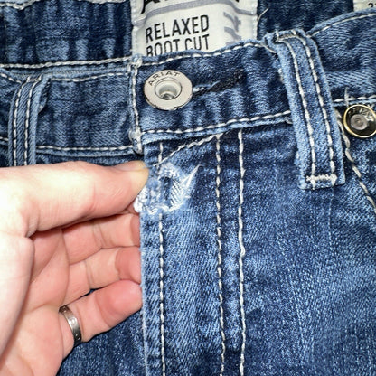 Ariat Jeans Mens 33x34 Blue M4 Boot Cut Relaxed Coltrane Jeans Denim Medium Wash