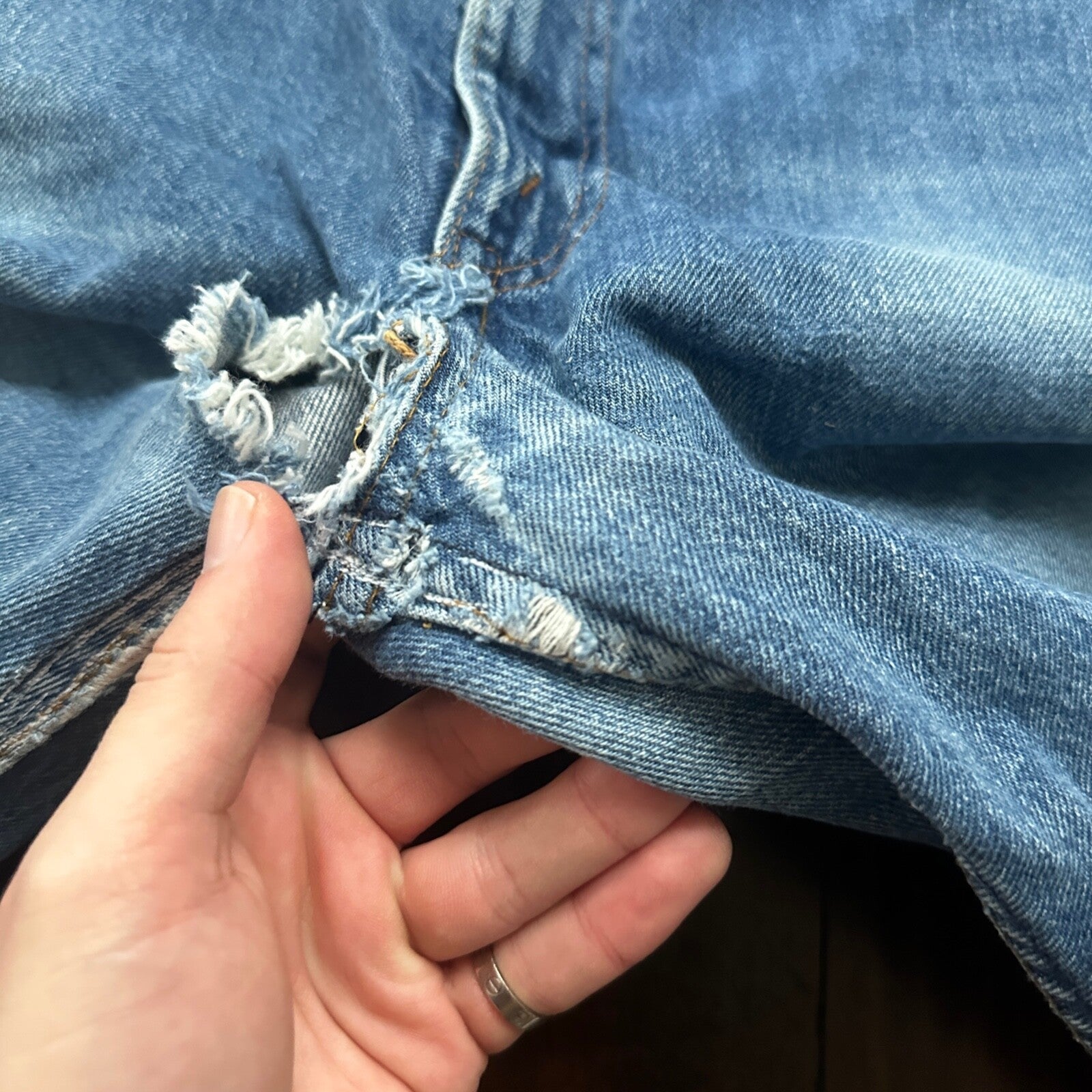 Vintage 80s Levis 505 36x36 USA Blue Jeans 501 Act 34x34 Med Wash