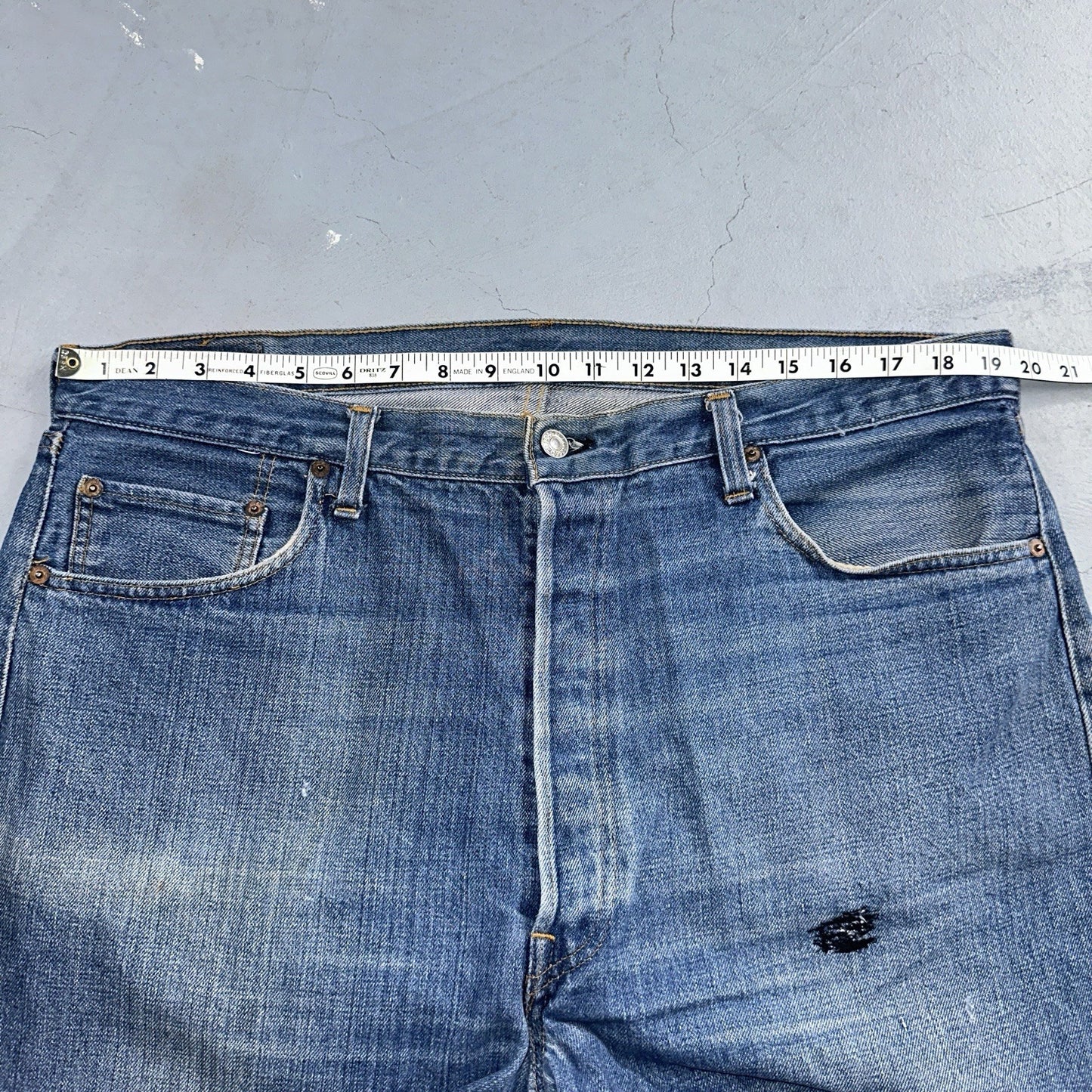 Levis 501 Vintage 80s Redline Selvedge USA XX Jeans Med Wash 42x34 Act 39x31