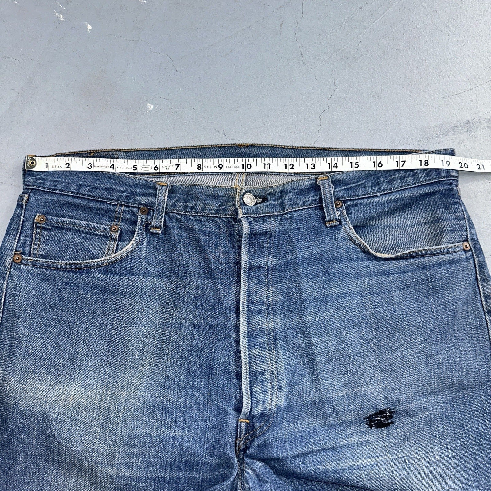 Levis 501 Vintage 80s Redline Selvedge USA XX Jeans Med Wash 42x34 Act 39x31