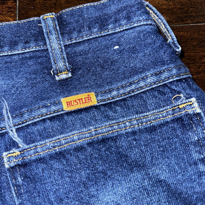 Vintage 1970s Rustler Blue Jeans Mens 36x32 (33x30) Made USA Talon Zipper 70s